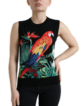 Dolce & Gabbana Black Bird Wool Knit Sleeveless Tank T-shirt -   -  Dolce & Gabbana.